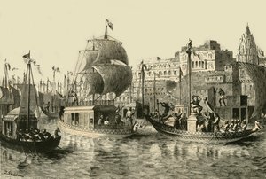 1890年在贝纳雷斯（Benares）举行的宗教节日。 作者 不明