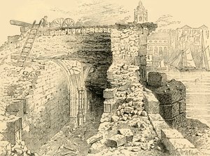 圣托马斯教堂的遗迹，老伦敦桥，c1872。 作者 不明