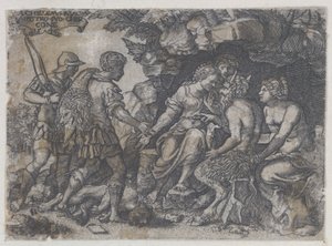 特提斯和凯隆的反面拷贝，1546年。 作者 不明