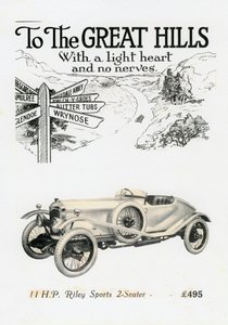 莱利MPH 2人座运动车，c1920s 作者 不明
