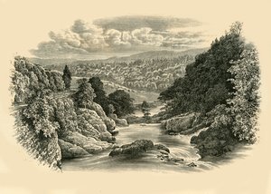 1890年，Pont-Y-Cyffing的河景。 作者 不明