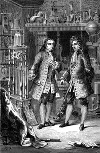 罗伯特·博伊尔（Robert Boyle），盎格鲁爱尔兰化学家兼物理学家，丹尼斯·帕平（Denis Papin），法国物理学家，1870年 作者 不明