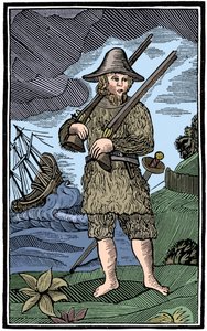 鲁滨逊·克鲁索（Robinson Crusoe），抄本切面，1964年，18世纪 作者 不明