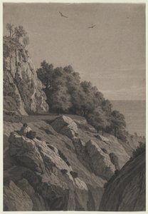海岸上的岩石峭壁c。 1850-1860年。 作者 不明
