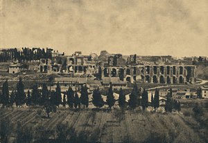 罗马-1910年塞普蒂米乌斯·塞弗勒斯宫殿子结构的宏伟遗迹。 作者 不明