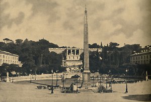 罗马-方尖碑，喷泉和波波洛广场。 -平西奥公园公共露台，1910年 作者 不明