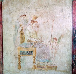 罗马壁画中的阿佛洛狄忒、厄洛斯和一位圣女，1世纪 作者 不明