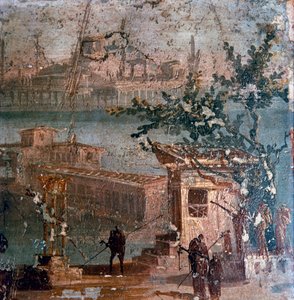 庞贝古城田园风光的罗马壁画，1世纪 作者 不明