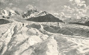 1895年，瑞士恩加丁，蓬特雷西纳附近的Roseg冰川。 作者 不明