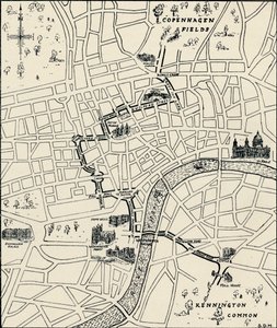 抗议游行的路线，以释放托普德德尔烈士，1834年，1934年 作者 不明