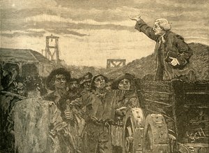 罗兰·希尔（Rowland Hill）向布里斯托尔（Kristos）的金斯伍德（Kingswood）的煤矿讲道，c1772 c1890。 作者 不明