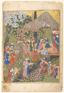 皇家风景接待处，右页，双页正本作品集……，1444年。 作者 不明
