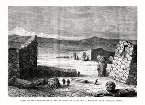 1877年，玻利维亚的喀喀湖以南Tiahuanacu周围的印加古迹遗址 作者 不明