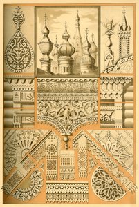 俄罗斯建筑装饰品和木雕，1898年。 作者 不明