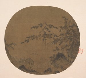 欣赏瀑布的圣人。 作者 不明