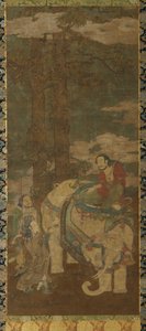 大象上的释迦牟尼，16-17世纪。 作者 不明