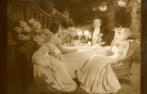 沙龙1910年。晚餐后的卢多维克·阿洛美（Ludovic Alleaume），1910年。 作者 不明