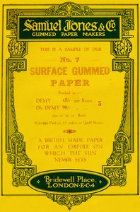 塞缪尔·琼斯（Samuel Jones＆Company）胶纸制造商的广告，1919年 作者 不明