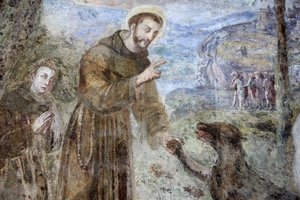 Santa Chiara cloister, NaplesFresco detail : SFrancesco, Naples, Italie 作者 不明