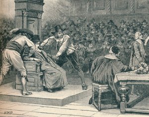 下议院的景象：演讲者被迫强迫，1629年，1905年 作者 不明