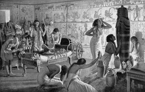 公元前1325年1933-1934年在埃及图坦卡蒙的丧葬神庙哀悼现场 作者 不明