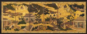 伊势传说的场景，1600年代中期。 作者 不明