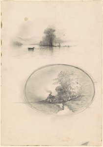 海景和风景，约1859年。 作者 不明