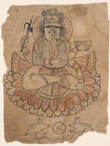 坐着的四臂格涅沙，约1775年。 作者 不明