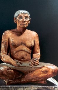 坐着的抄写员，古埃及，第五王朝，公元前2498年至2345年 作者 不明