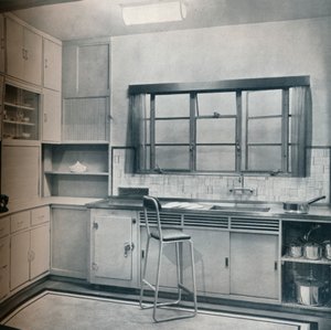 小厨房的一部分，由达西·布拉德尔夫人设计，1935年。 作者 不明