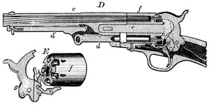 柯尔特左轮手枪，c1880的剖视图 作者 不明