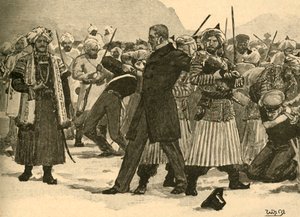1841年1890年，阿富汗阿克巴·汗（Akbar Khan）夺取了威廉·麦克纳滕爵士（Sir William Macnaghten）。 作者 不明