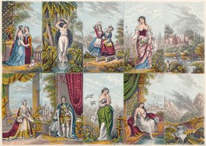 景观和人物系列，包括维多利亚女王和阿尔伯特王子的肖像，1851年 作者 不明