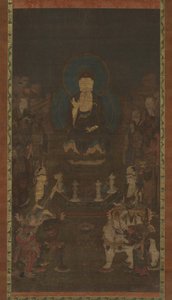 沙卡、孟茹、福根和十大弟子朱台德士，14世纪。 作者 不明