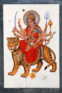 Sherawali, or Jagadamba. Folks in Northern India sing in praise of her as Jai Mata di, she is the same Durga or Shakti. 作者 不明