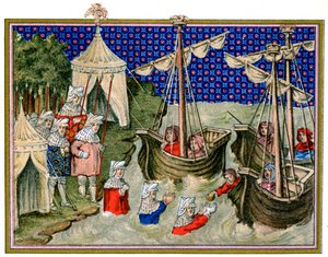 1399年，爱尔兰，理查德二世（Richard IIs）战役将船只运送到英国东道主 作者 不明