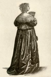展示了一位英国绅士的着装，1640年，1937年。 作者 不明