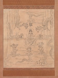邀雨曼陀罗草图，12世纪。 作者 不明