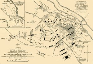 1857年，1901年的Cawnpore战役草图。 作者 不明