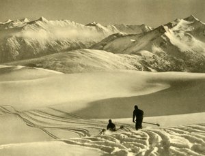 奥地利，盖洛斯高原上的滑雪运动，摄于1935年。 作者 不明
