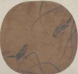 麻雀和小米。 作者 不明