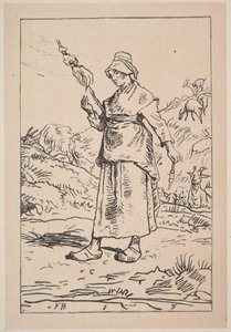 Auvergne的Spinner，1830-99年。 作者 不明