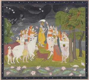 带着长笛的Sri Krsna，约1790-1800年。 作者 不明