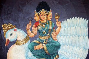 Sri Mariamman印度教寺庙。印度教的神灵。斯里-布拉姆希。新加坡 作者 不明