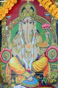 Sri Thenday Yutthapani Temple. Ganesh. Painting. Ho chi Minh City. Vietnam 作者 不明