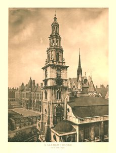 圣克莱门特·丹尼斯（St Clement Danes），尖塔，十九世纪中叶。 作者 不明