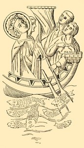 法国国王圣路易（St.Louis）穿越大海进入圣地，十三世纪，大约1930年。 作者 不明