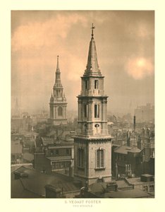 圣韦斯特·福斯特（St Vedast Foster），尖顶，十九世纪中叶。 作者 不明