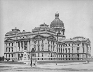 州议会大厦，印第安纳州印第安纳波利斯，约1897年。 作者 不明