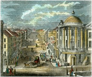 美国纽约奥尔巴尼州街（State Street），约1835年 作者 不明